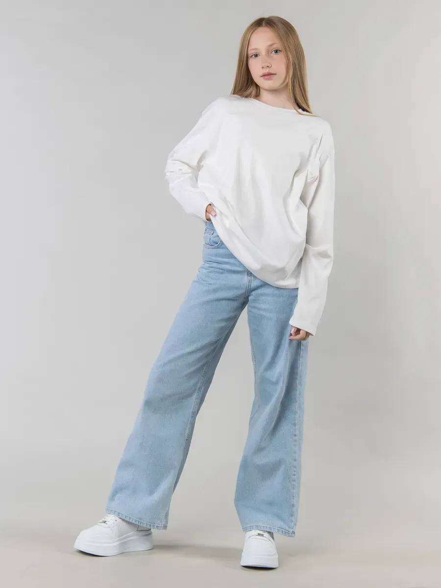 Футболка с длинным рукавом 2423 белый Jeestyle